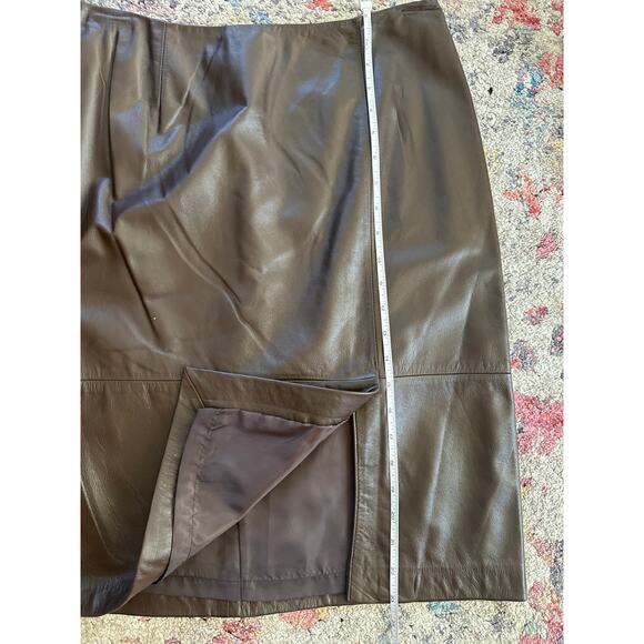 NWT Vintage Mix It Chocolate Leather Skirt – Size 10, Knee Length 90's Y2K - Picture 8 of 8